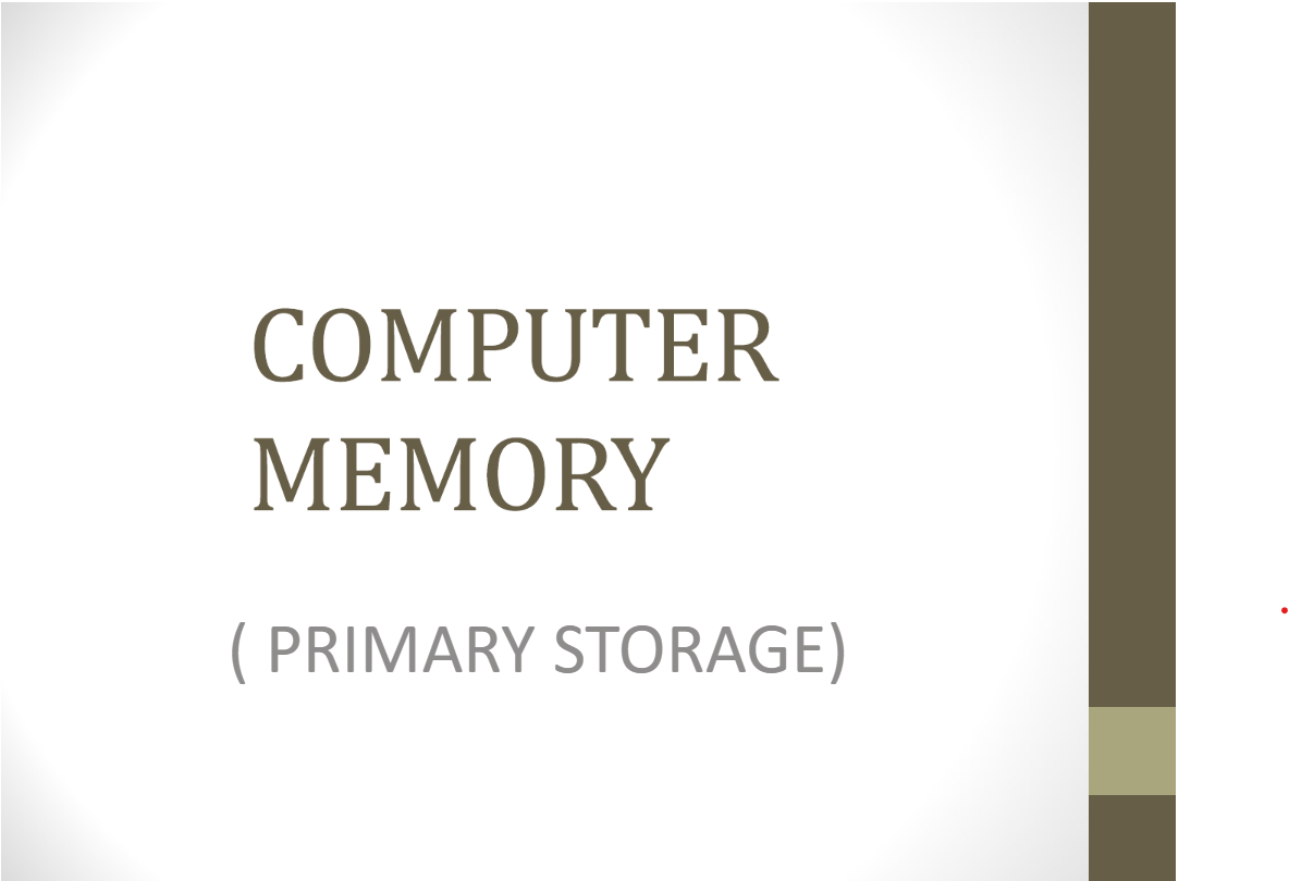 COMPUTER MEMORY